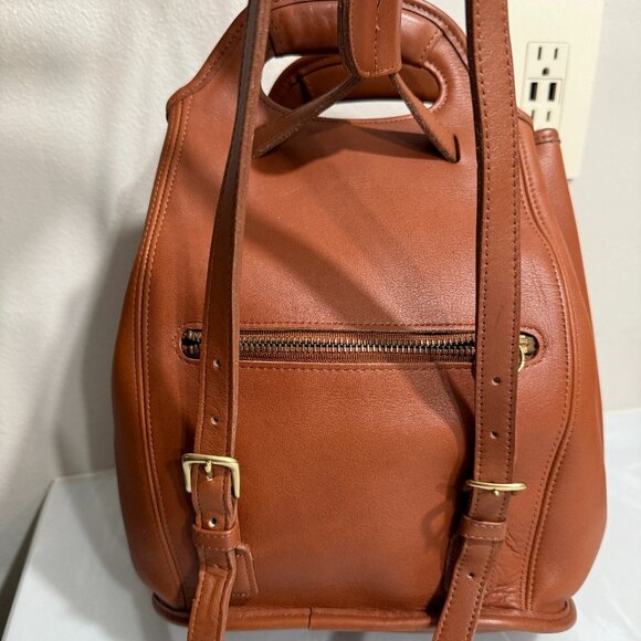 Vintage COACH Drawstring Backpack British Tan Shopper Handles 9994 - Picture 3 of 10